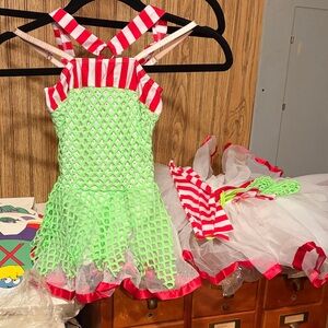 Vibrant Striped Kids Dance Costume